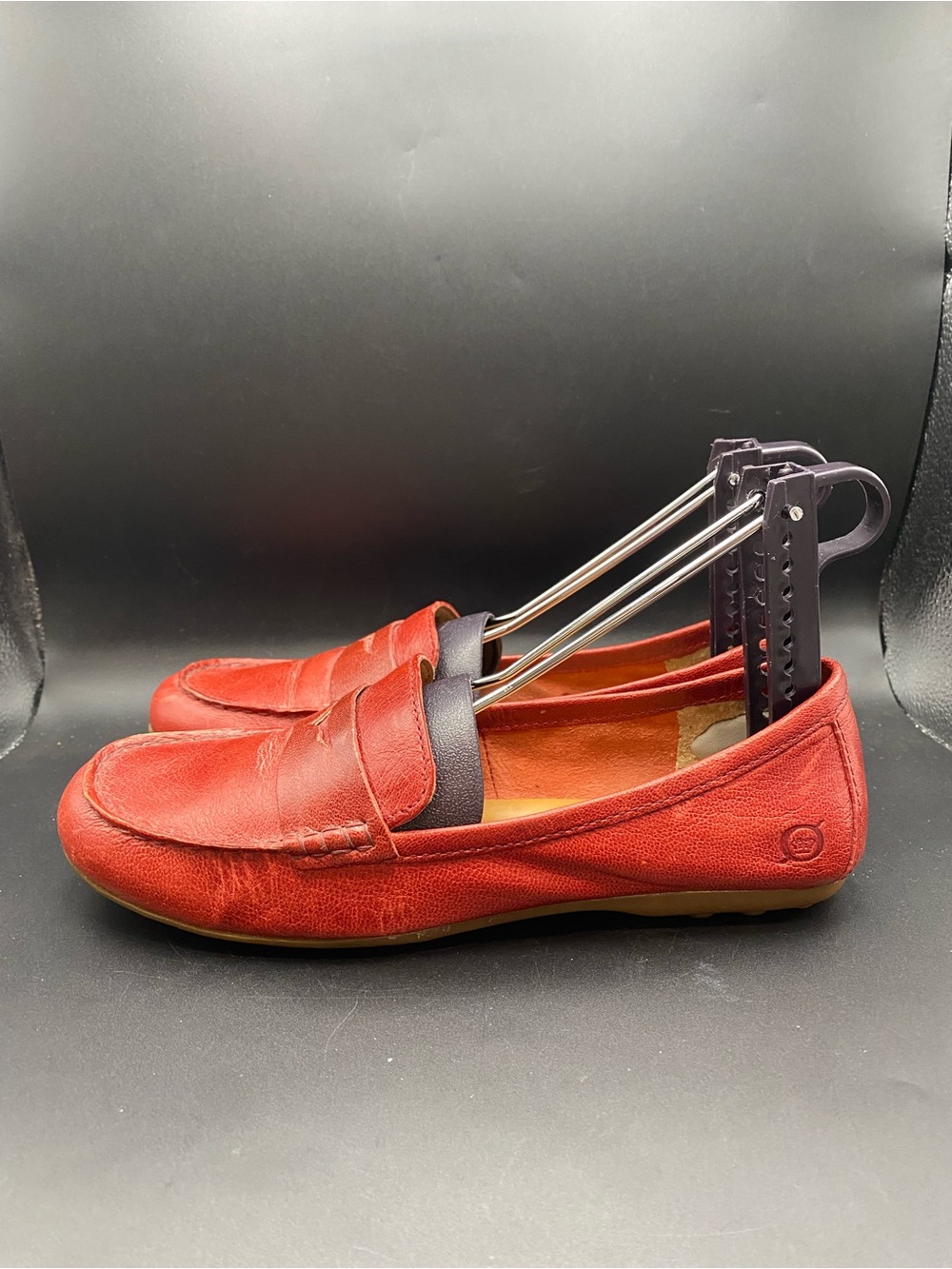 Born Shoes Womens 7M Casual Slip On Driving Moc Loafers D14184 Red Leather